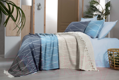 Набор текстиля для спальни Sarev Fergie Евро / Y 962 FERGIE v2/Mavi