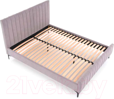 Двуспальная кровать Halmar Francesca 160x200 (светло-серый/черный)