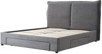 Двуспальная кровать Halmar Becky 160x200 (светло-серый) - 