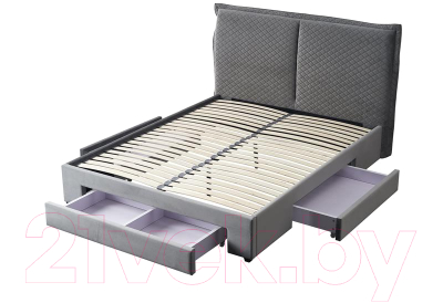 Двуспальная кровать Halmar Becky 160x200 (светло-серый)