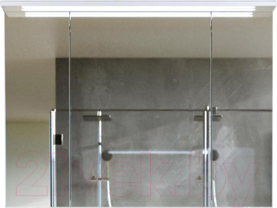 Шкаф с зеркалом для ванной Бриклаер Кристалл 95 (белый)
