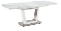 Обеденный стол Halmar Blanco 160-200x90x76 раскладной (белый мрамор/белый) - 