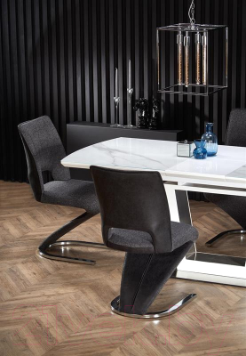 Обеденный стол Halmar Blanco 160-200x90x76 раскладной (белый мрамор/белый)