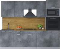 Кухонный гарнитур Интерлиния Мила Лайт 2.6 ВТ (бетон потленд/бетон портленд) - 