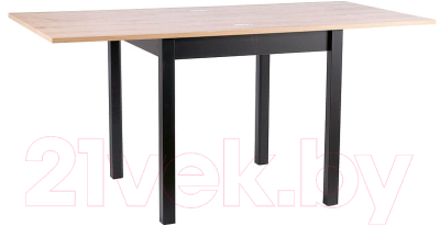 Обеденный стол Signal Flip раскладной 80-160x80x78 (дуб артизан/черный)