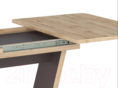 Обеденный стол Signal Nigel раскладной 120-160x80x76 (дуб вотан/коричневый)