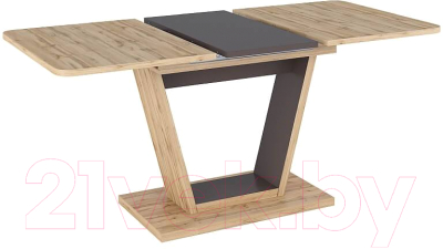 Обеденный стол Signal Nigel раскладной 120-160x80x76 (дуб вотан/коричневый)