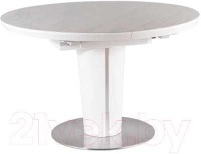 Обеденный стол Signal Orbit 120 раскладной (белый керамический/белый матовый)