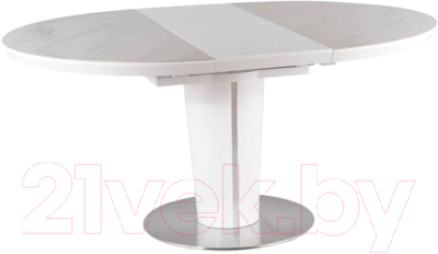Обеденный стол Signal Orbit 120 раскладной (белый керамический/белый матовый)