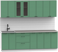 Кухонный гарнитур Интермебель Лион-18 2.4м (мята софт/этна) - 