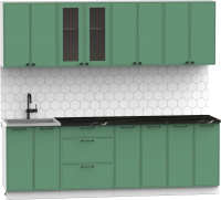 Готовая кухня Интермебель Лион-18 2.4м (мята софт/сесамо) - 