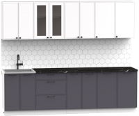 Готовая кухня Интермебель Лион-19 2.6м (белый софт/графит софт/тунис) - 