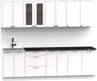 Готовая кухня Интермебель Лион-19 2.6м (белый софт/сесамо) - 