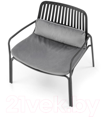 Кресло садовое Halmar Melby (черный/серый)