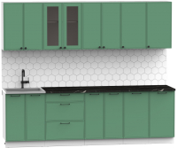 Кухонный гарнитур Интермебель Лион-19 2.6м (мята софт/тунис) - 
