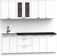 Кухонный гарнитур Интермебель Лион-17 2.2м (белый софт/сесамо) - 