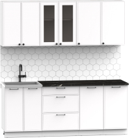 Кухонный гарнитур Интермебель Лион-15 2м (белый софт/сесамо) - 