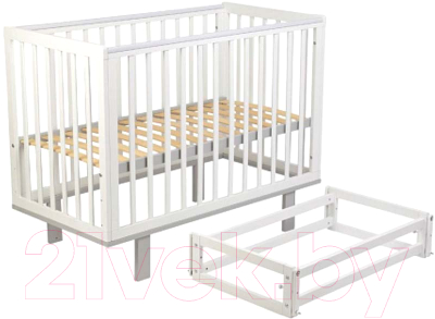 Детская кроватка Polini Kids Simple 340 с маятником / 0003147-04 (белый)