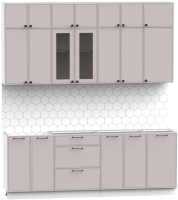 Кухонный гарнитур Интермебель Лион-7 2.2м без столешницы (луна софт) - 
