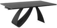 Обеденный стол Signal Diuna Ceramic 160-240x90x76 (черный мрамор сахар нуар/черный матовый) - 