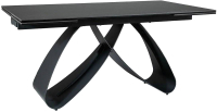Обеденный стол Signal Samanta Ceramic 160-240x90 (черный Sahara Noir/черный матовый) - 