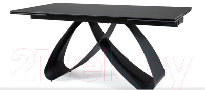 Обеденный стол Signal Samanta Ceramic 160-240x90 (черный Sahara Noir/черный матовый)