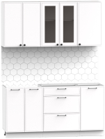 Кухонный гарнитур Интермебель Лион-12 1.6м без столешницы (белый софт) - 