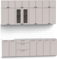 Кухонный гарнитур Интермебель Лион-8 2.4м без столешницы (луна софт) - 