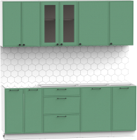 Кухонный гарнитур Интермебель Лион-16 2.1м без столешницы (мята софт) - 