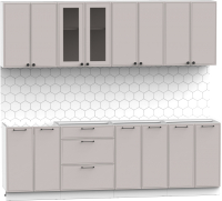 Кухонный гарнитур Интермебель Лион-18 2.4м без столешницы (луна софт) - 