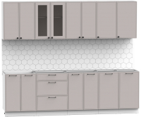 Кухонный гарнитур Интермебель Лион-19 2.6м без столешницы (луна софт) - 