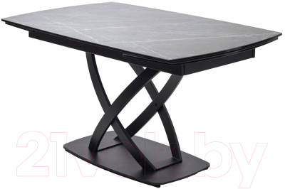 Обеденный стол M-City Foggia 140 KL-136 / 614M05240 (серый мрамор матовый/черный)