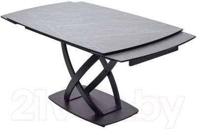 Обеденный стол M-City Foggia 140 KL-136 / 614M05240 (серый мрамор матовый/черный)