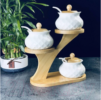 Набор емкостей для хранения Lenardi Bamboo 140-030 (с ложками)