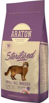Сухой корм для кошек Araton Cat Sterilization / ART47473 (15кг)