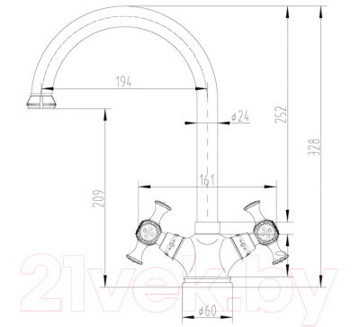 Смеситель ZORG Sanitary A 6002K SL