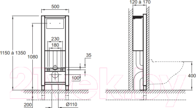 Унитаз подвесной с инсталляцией Jacob Delafon Struktura E5504-NF + E4316-00 + EDE102-00 + E70024-00