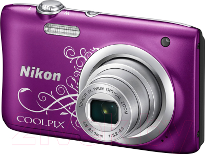 Компактный фотоаппарат Nikon Coolpix A100 (фиолетовый с рисунком)