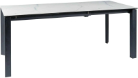 Обеденный стол Signal Metropol 120-180x80x76 (эффект белый мрамора/черный матовый) - 