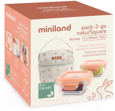 Термосумка Miniland Pack-2-Go Natursquare / 89266 (зайчик)