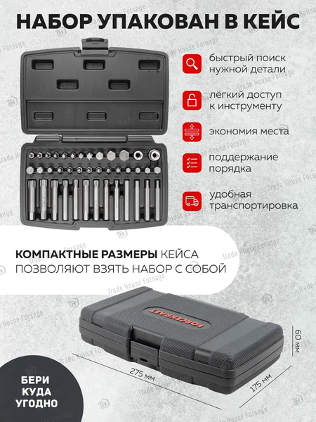 Набор бит ForceKraft FK-4401NEW (56480)