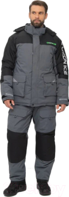 Костюм для охоты и рыбалки Huntsman Yukon Ice Breathable / 11355 (56-58/182-188, серый/черный)