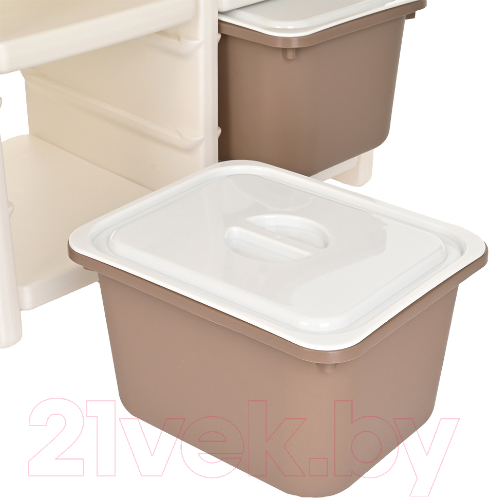 Стеллаж игровой Pituso SuperBox с ящиками / YY2265 (кремовый) — фото 5