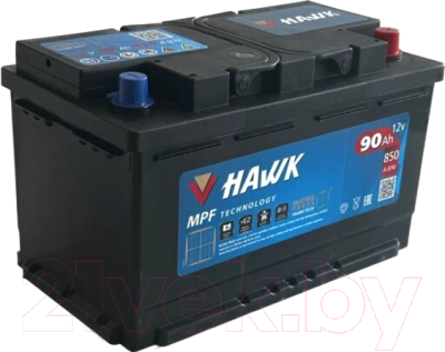 Автомобильный аккумулятор HAWK R+ 850A / HSMF-58043 (90 А/ч)