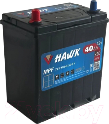 Автомобильный аккумулятор HAWK Asia JL 330A с бортом / HSMF-42B19FR (40 А/ч)