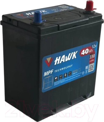Автомобильный аккумулятор HAWK Asia JR 330A с бортом / HSMF-42B19FL (40 А/ч)