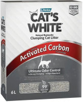 Наполнитель для туалета Cat's White Box Activated Carbon с активированным углем (6л/5.35кг) - 