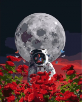 Картина по номерам Kolibriki Космонавт посреди цветов 40x50 VA-3592 - 