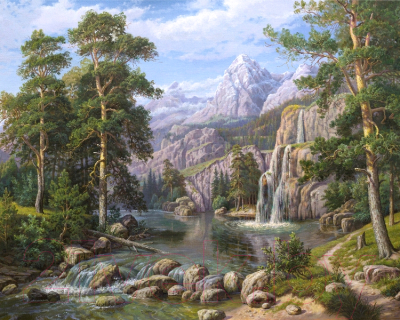 Картина по номерам Kolibriki Озеро в горах худ. Потапов В. 40x50 VA-3166