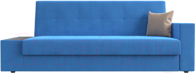 Диван Лига Диванов Лига-020 стол слева / 118478L (велюр голубой/голубой/бежевый)